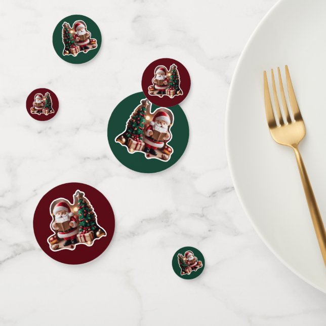 Santa Claus with Christmas Tree in 3D -  Confetti (Group)
