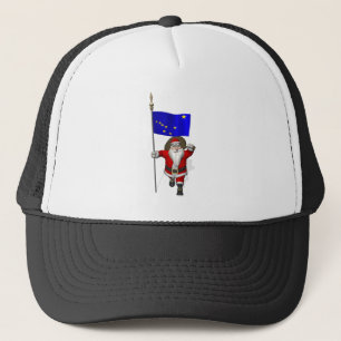 Santa Claus With Ensign Of Alaska Trucker Hat
