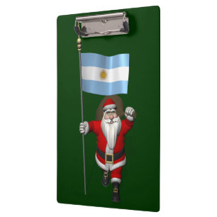 Santa Claus With Ensign Of Argentina Clipboard