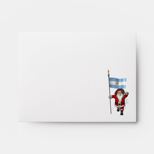 Santa Claus With Ensign Of Argentina Envelopes (Front)