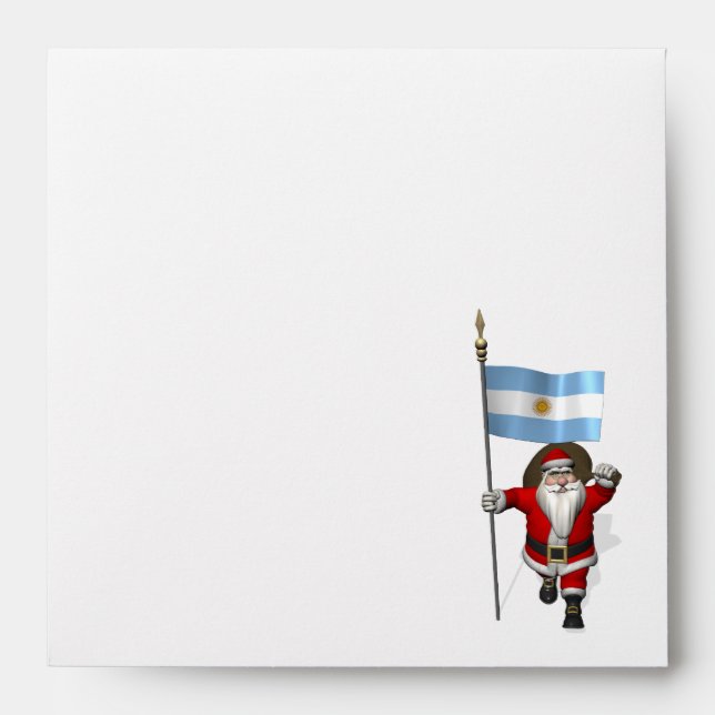 Santa Claus With Ensign Of Argentina Envelopes (Front)