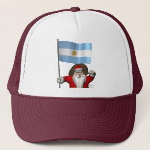Santa Claus With Ensign Of Argentina Trucker Hat