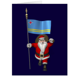 Santa Claus With Ensign Of Aruba
