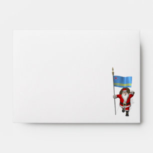 Santa Claus With Ensign Of Aruba Envelope