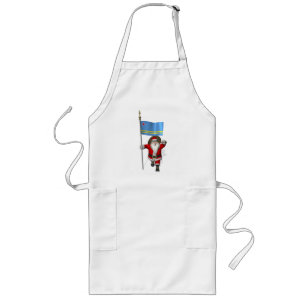 Santa Claus With Ensign Of Aruba Long Apron