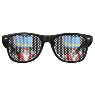 Santa Claus With Ensign Of Aruba Retro Sunglasses