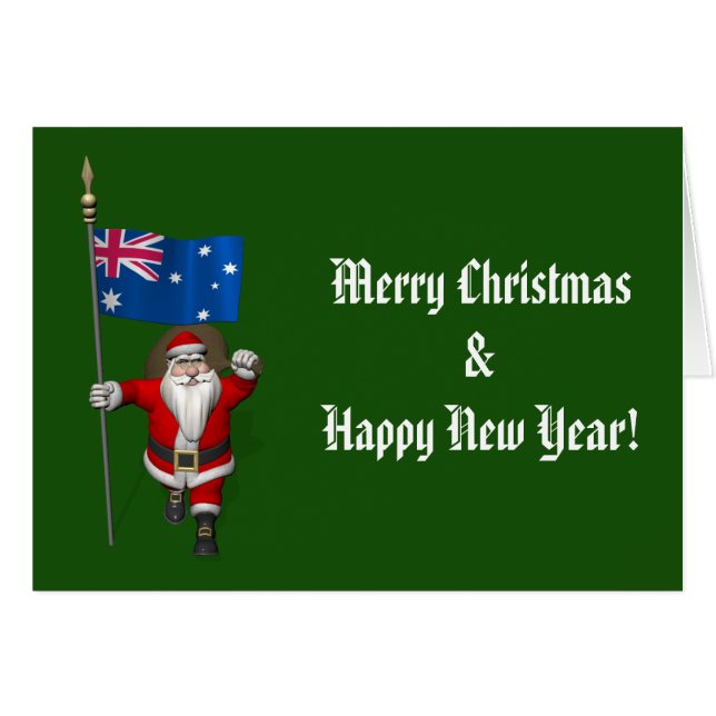 Santa Claus With Ensign Of Australia (Front Horizontal)