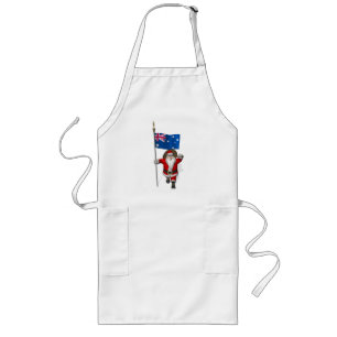 Santa Claus With Ensign Of Australia Long Apron