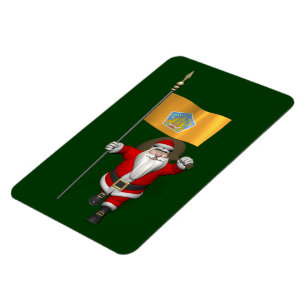 Santa Claus With Ensign Of Bali Magnet