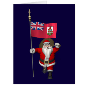 Santa Claus With Ensign Of Bermuda