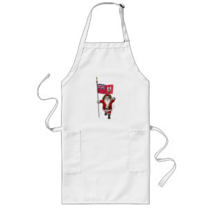 Santa Claus With Ensign Of Bermuda Long Apron