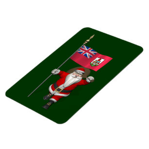 Santa Claus With Ensign Of Bermuda Magnet