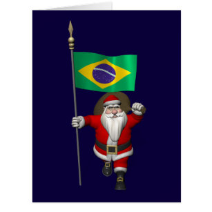 Santa Claus With Ensign Of Brazil