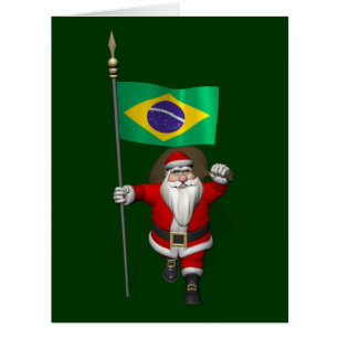 Santa Claus With Ensign Of Brazil