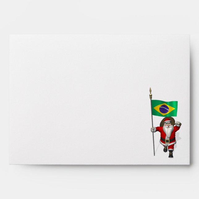 Santa Claus With Ensign Of Brazil Envelopes (Front)