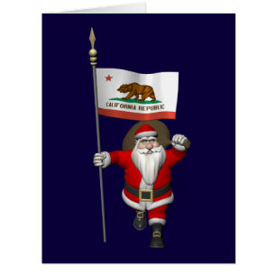 Santa Claus With Ensign Of California