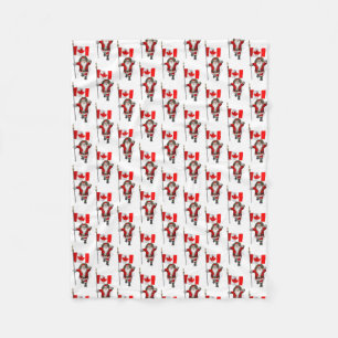Santa Claus With Ensign Of Canada Fleece Blanket