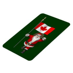 Santa Claus With Ensign Of Canada Magnet