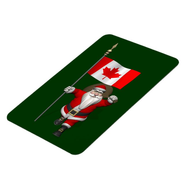Santa Claus With Ensign Of Canada Magnet (Left Side)