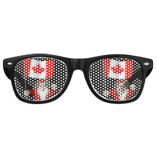 Santa Claus With Ensign Of Canada Retro Sunglasses