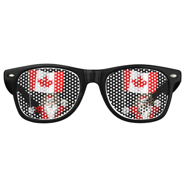 Santa Claus With Ensign Of Canada Retro Sunglasses (Front)