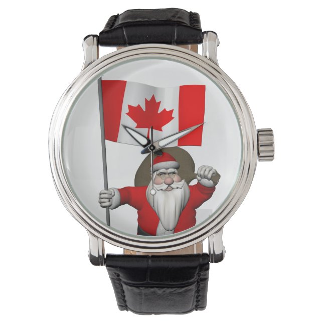 Santa Claus With Ensign Of Canada Watch (Front)