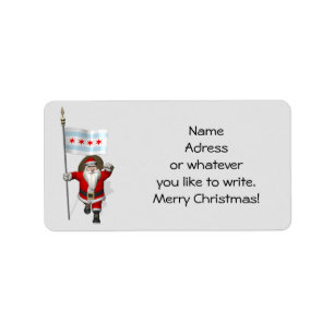 Santa Claus With Ensign Of Chicago Label