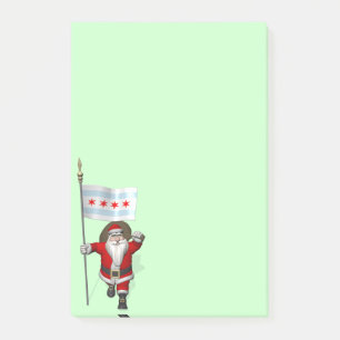 Santa Claus With Ensign Of Chicago Post-it Notes