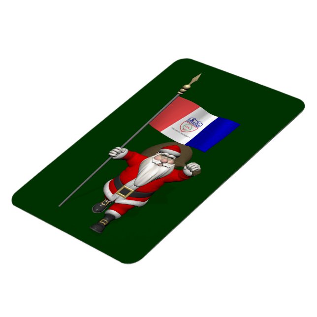 Santa Claus With Ensign Of Cleveland Magnet (Left Side)