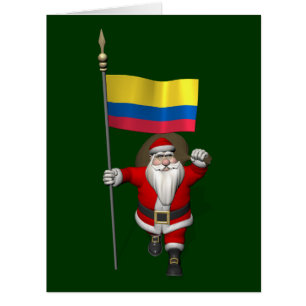 Santa Claus With Ensign Of Colombia