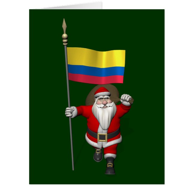 Santa Claus With Ensign Of Colombia (Front)