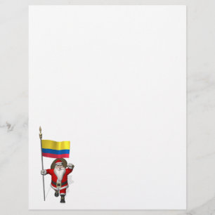 Santa Claus With Ensign Of Colombia