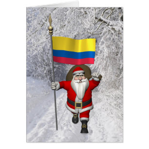 Santa Claus With Ensign Of Colombia