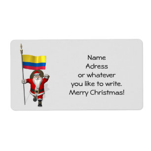 Santa Claus With Ensign Of Colombia