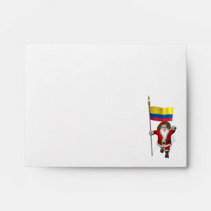 Santa Claus With Ensign Of Colombia Envelope