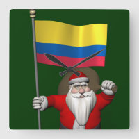 Santa Claus With Ensign Of Colombia