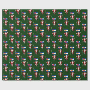 Santa Claus With Ensign Of Colorado Wrapping Paper