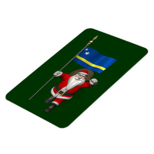 Santa Claus With Ensign Of Curaçao Magnet