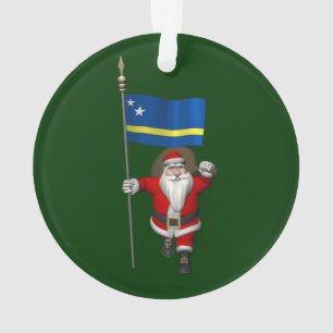 Santa Claus With Ensign Of Curaçao Ornament