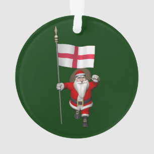 Santa Claus With Ensign Of England Ornament