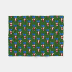 Santa Claus With Ensign Of European Union Fleece Blanket