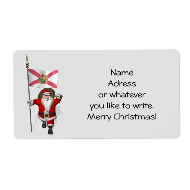 Santa Claus With Ensign Of Florida (Front)