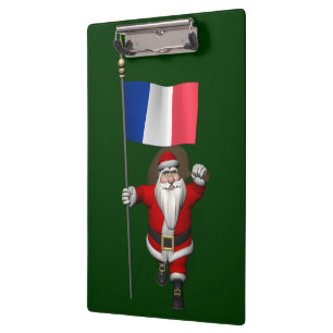 Santa Claus With Ensign Of France Clipboard