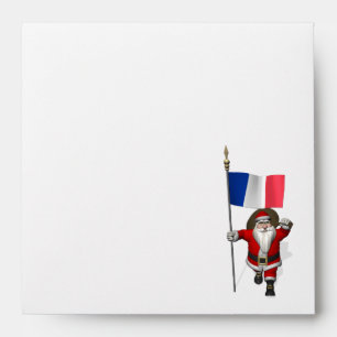 Santa Claus With Ensign Of France Envelope