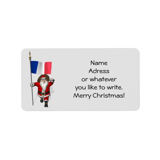 Santa Claus With Ensign Of France Label (Front)