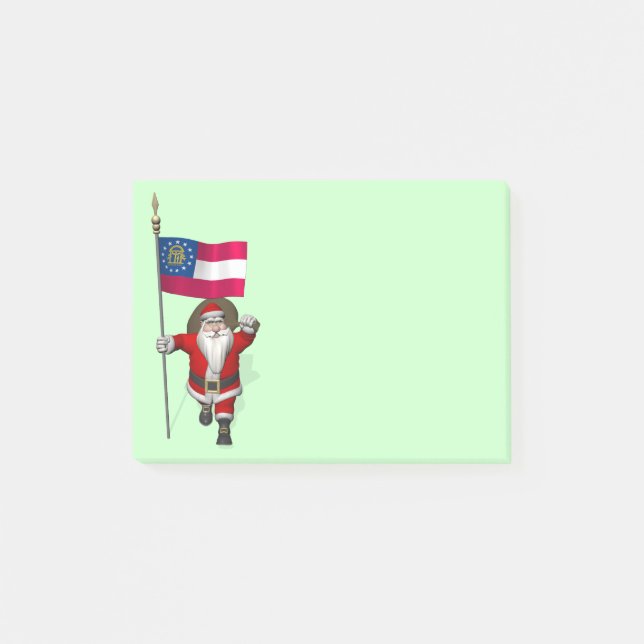 Santa Claus With Ensign Of Georgia Post-it Notes (Front)