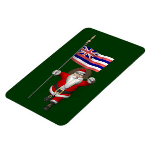Santa Claus With Ensign Of Hawaii Magnet
