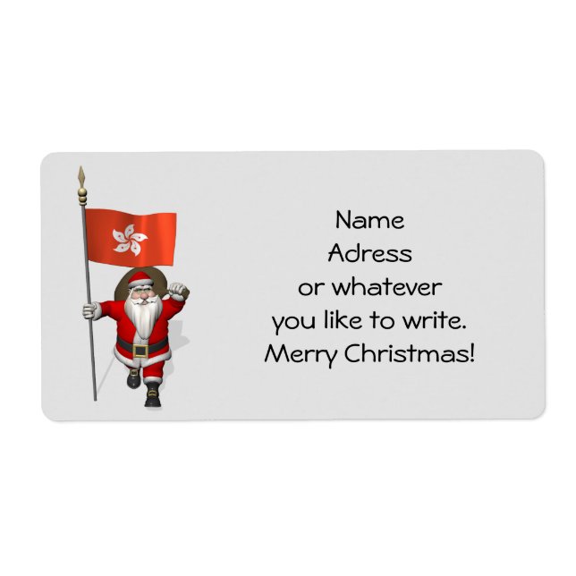 Santa Claus With Ensign Of Hong Kong (Front)