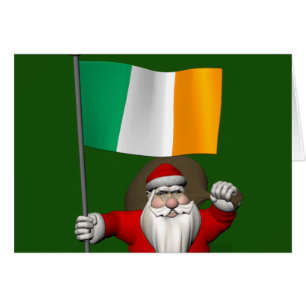 Santa Claus With Ensign Of Ireland