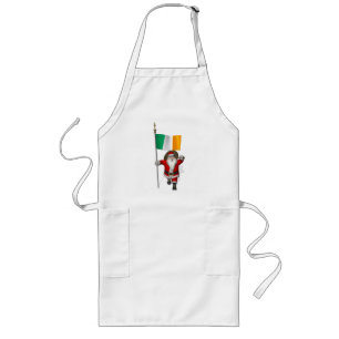 Santa Claus With Ensign Of Ireland Long Apron